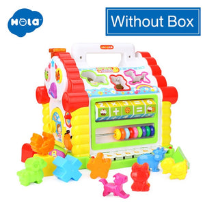 HOLA 739 Multifunctional Musical Toys Baby Fun House Musical Electronic Geometric Blocks Sorting Learning Educational Toys Gifts