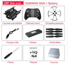 Load image into Gallery viewer, Visuo XS809W XS809HW Quadcopter Mini Foldable Selfie Drone with Wifi FPV 0.3MP/2MP Camera Altitude Hold RC Dron Vs JJRC H47 E58