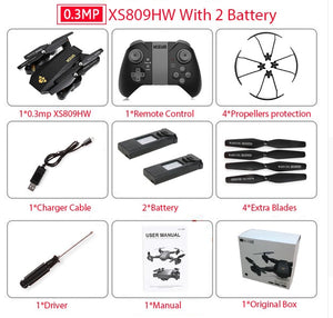 Visuo XS809W XS809HW Quadcopter Mini Foldable Selfie Drone with Wifi FPV 0.3MP/2MP Camera Altitude Hold RC Dron Vs JJRC H47 E58