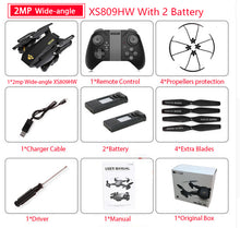 Load image into Gallery viewer, Visuo XS809W XS809HW Quadcopter Mini Foldable Selfie Drone with Wifi FPV 0.3MP/2MP Camera Altitude Hold RC Dron Vs JJRC H47 E58