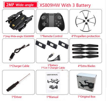 Load image into Gallery viewer, Visuo XS809W XS809HW Quadcopter Mini Foldable Selfie Drone with Wifi FPV 0.3MP/2MP Camera Altitude Hold RC Dron Vs JJRC H47 E58