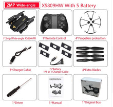 Load image into Gallery viewer, Visuo XS809W XS809HW Quadcopter Mini Foldable Selfie Drone with Wifi FPV 0.3MP/2MP Camera Altitude Hold RC Dron Vs JJRC H47 E58