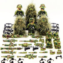 Load image into Gallery viewer, 6pcs Ghillie Suit MILITARY Camouflage Army Special Forces Soldier War SWAT DIY Building Blocks Figure Educational Toys Gift Boy