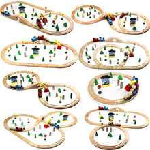 Load image into Gallery viewer, Usual Wooden Tracks Train Set Toys Railway Magic Brio Wood Puzzles educational Toys For Children&#39;s birthday present