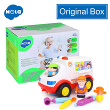 Load image into Gallery viewer, HOLA 836 Ambulance Doctor Vehicle Set 2-in-1 Baby Toys Pretend Doctor Set &amp; Medical Kit Inside Bump &amp; Go Toy Car with Lights