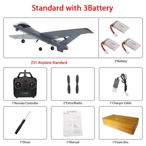 RC Airplane Plane Z51 20 Minutes Fligt Time Gliders 2.4G Flying Model with LED Hand Throwing Wingspan Foam Plane Toys Kids Gifts