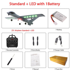 RC Airplane Plane Z51 20 Minutes Fligt Time Gliders 2.4G Flying Model with LED Hand Throwing Wingspan Foam Plane Toys Kids Gifts