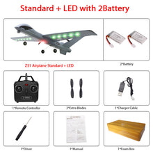 Load image into Gallery viewer, RC Airplane Plane Z51 20 Minutes Fligt Time Gliders 2.4G Flying Model with LED Hand Throwing Wingspan Foam Plane Toys Kids Gifts