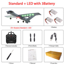 Load image into Gallery viewer, RC Airplane Plane Z51 20 Minutes Fligt Time Gliders 2.4G Flying Model with LED Hand Throwing Wingspan Foam Plane Toys Kids Gifts
