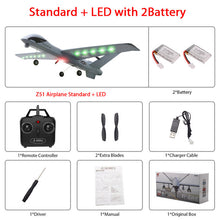 Load image into Gallery viewer, RC Airplane Plane Z51 20 Minutes Fligt Time Gliders 2.4G Flying Model with LED Hand Throwing Wingspan Foam Plane Toys Kids Gifts