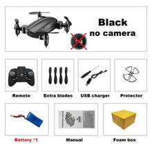 Load image into Gallery viewer, Teeggi T10 Mini Drone with Camera HD Foldable WiFi FPV RC Quadcopter Headless Mode Altitude Hold VS S9 Micro Pocket Selfie Dron