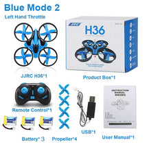Load image into Gallery viewer, JJR/C JJRC H36 Mini Quadcopter 2.4G 4CH 6-Axis Speed 3D Flip Headless Mode RC Drone Toy Gift Present RTF VS Eachine E010 H8 Mini