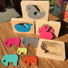 Load image into Gallery viewer, Candywood Kids Wooden Toys For Children Animal Carton 3D Puzzle Multilayer Jigsaw Puzzles Baby Toys Child Early Educational Aids