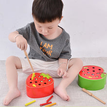 Load image into Gallery viewer, 3D Puzzle Baby Wooden Toys Early Childhood Educational Toys Catch Worm Game Color Cognitive Strawberry Grasping Ability funny