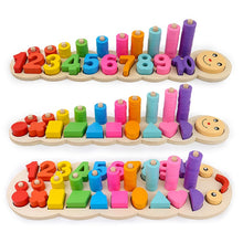 Load image into Gallery viewer, Safe Montessori coloful Children Preschool Teaching kids Counting and Stacking Board Wooden Math Toy learning educational toys