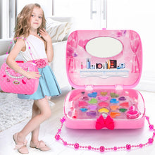Load image into Gallery viewer, Kids Make Up Toy Set Pretend Play Princess Pink Makeup Beauty Safety Non-toxic Kit Toys for Girls Dressing Cosmetic Travel Box