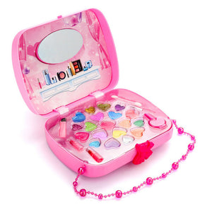 Kids Make Up Toy Set Pretend Play Princess Pink Makeup Beauty Safety Non-toxic Kit Toys for Girls Dressing Cosmetic Travel Box