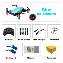 Load image into Gallery viewer, Teeggi T10 Mini Drone with Camera HD Foldable WiFi FPV RC Quadcopter Headless Mode Altitude Hold VS S9 Micro Pocket Selfie Dron