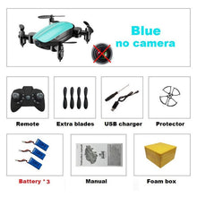 Load image into Gallery viewer, Teeggi T10 Mini Drone with Camera HD Foldable WiFi FPV RC Quadcopter Headless Mode Altitude Hold VS S9 Micro Pocket Selfie Dron