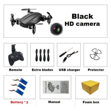 Load image into Gallery viewer, Teeggi T10 Mini Drone with Camera HD Foldable WiFi FPV RC Quadcopter Headless Mode Altitude Hold VS S9 Micro Pocket Selfie Dron