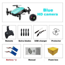 Load image into Gallery viewer, Teeggi T10 Mini Drone with Camera HD Foldable WiFi FPV RC Quadcopter Headless Mode Altitude Hold VS S9 Micro Pocket Selfie Dron