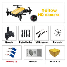 Load image into Gallery viewer, Teeggi T10 Mini Drone with Camera HD Foldable WiFi FPV RC Quadcopter Headless Mode Altitude Hold VS S9 Micro Pocket Selfie Dron