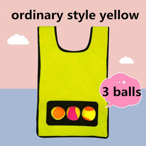 Happymaty Game Props Vest Sticky Jersey Vest Game Vest Waistcoat With Sticky Ball Throwing Children Kids Outdoor Fun Sports Toy