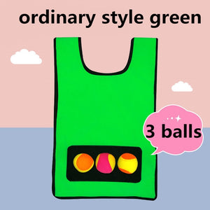 Happymaty Game Props Vest Sticky Jersey Vest Game Vest Waistcoat With Sticky Ball Throwing Children Kids Outdoor Fun Sports Toy