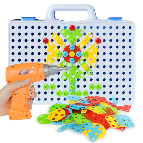 Electric Drill Screw Group Toy Nut Disassembly Match Puzzle Educational Toys Assembled Blocks Sets Design Building Toys for Boys
