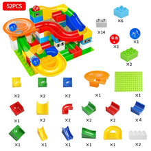 Load image into Gallery viewer, Tumama 52-208Pcs Marble Race Run Maze Balls Track Building Blocks Funnel Slide Big Building Brick Compatible legoinglys duploed