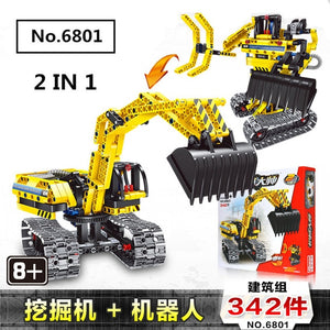 720pcs 2in1 Compatible Legoing Technic Excavator Model Building Blocks Brick Without Motors Set City Kids Toys for children Gift