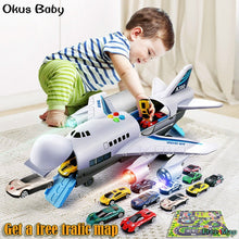 Load image into Gallery viewer, 2019 Music Story Simulation Track Inertia Children&#39;s Toy Aircraft Large Size Passenger Plane Kids Airliner Toy Car Free Gift Map