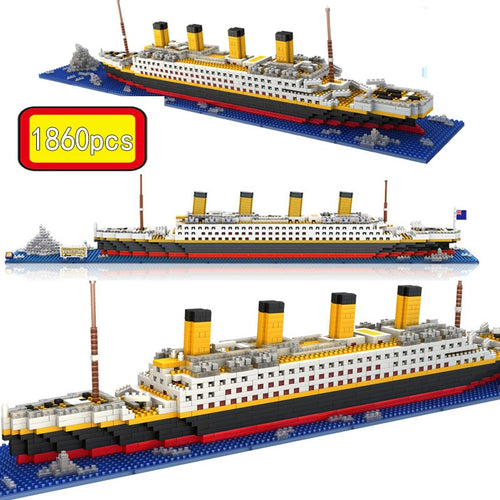 1860 pcs NO Match Legoeings RS Titanic Cruise Ship Model Boat DIY Building Blocks Brick Kit Children Kids toys Christmas Gifts