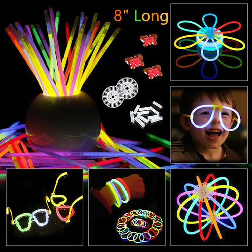 420pcs Colorful Glow Stick Bracelets Necklaces Festival Xmas Neon Luminous Toys Fashion Party Glowstick Dress Up Creative Toy